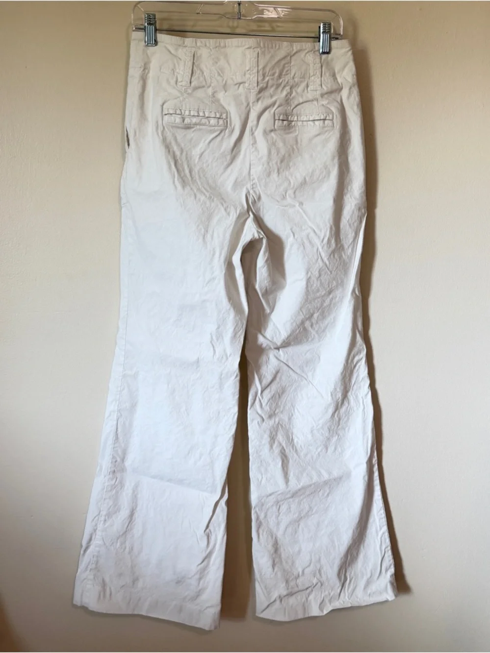 Anthropologie Maeve 10 The Naomi Linen High Rise Wide-Leg Flare Pants White - Picture 5 of 9